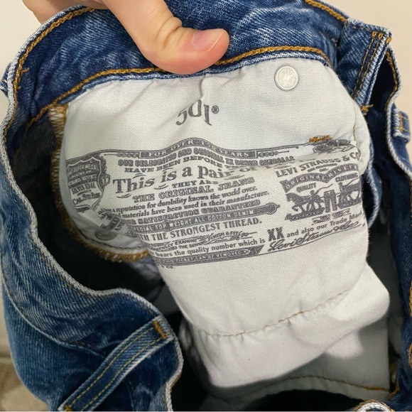 Levi's 501 Mid Thigh High Rise Denim Shorts size 24 - Picture 8 of 9